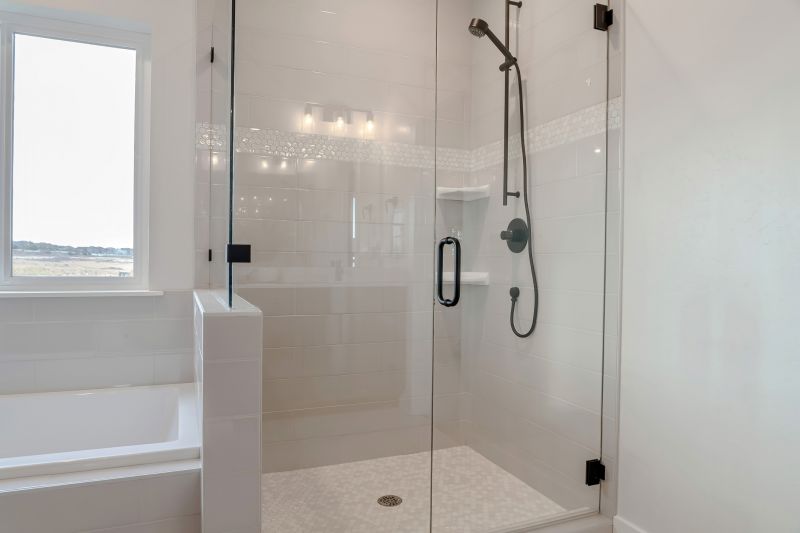 Elegant Shower with Black Fixtures